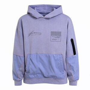 ZARA Kids Lavender Hoodie Sweatshirt Contrast Panels Kangaroo Pocket Size 13–14